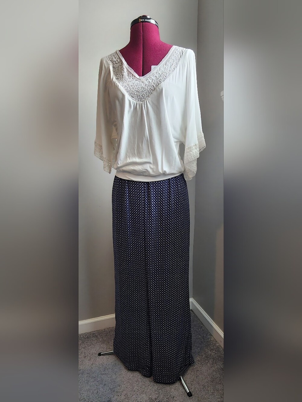 Pure Sugar Navy Print Wide-Leg Pants